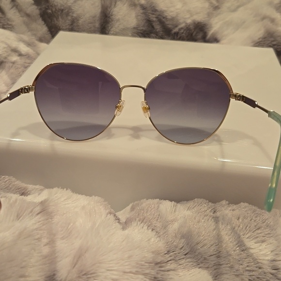 Kate Spade Green and Gold Round Octavia Sunglasses Brand New In Case main image 10